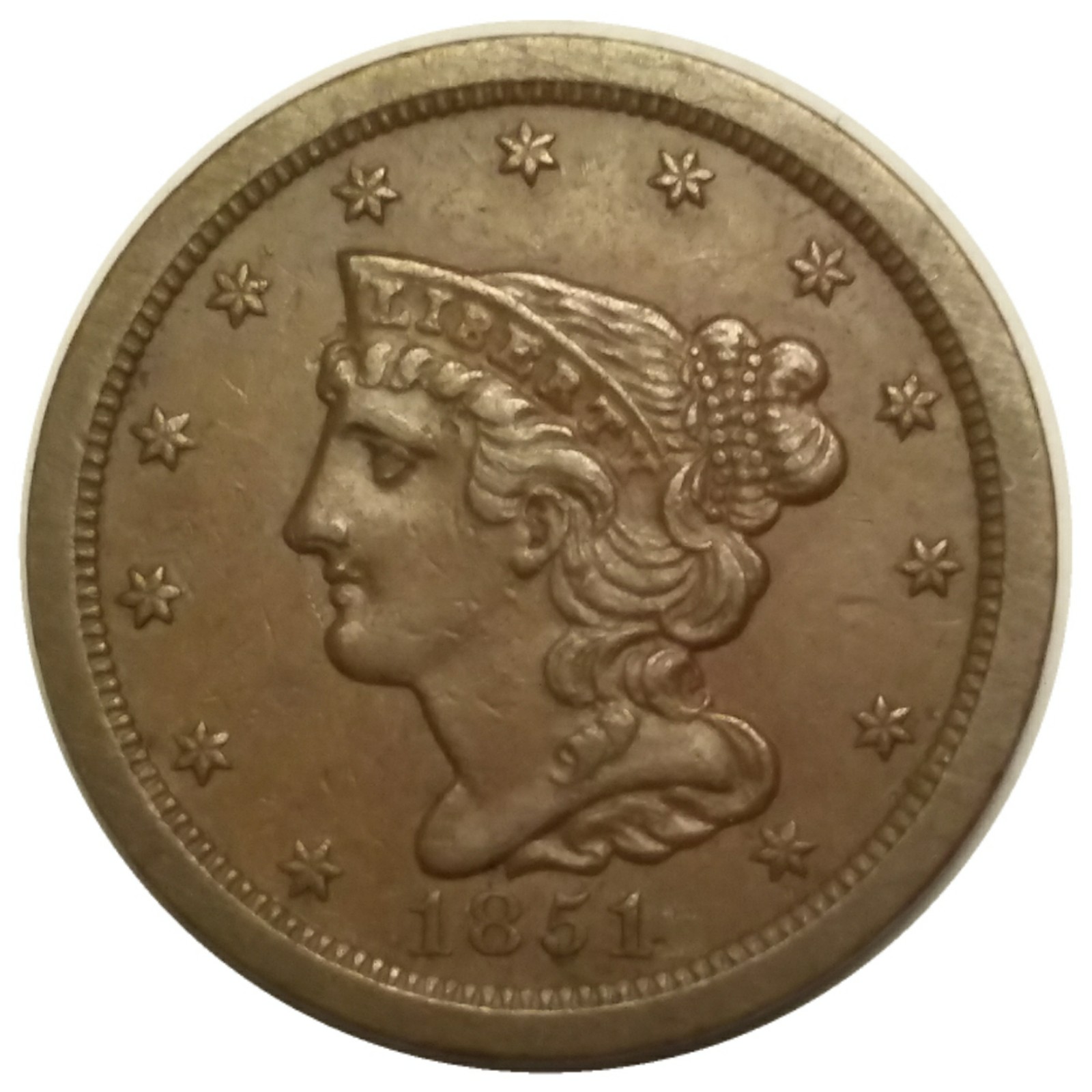 1851-Braided-Hair-Half-Cent